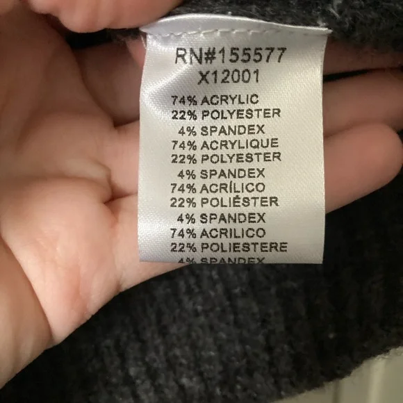 Carly Jean Los Angeles Charcoal Ribbed Sweater - Picture 3 of 3